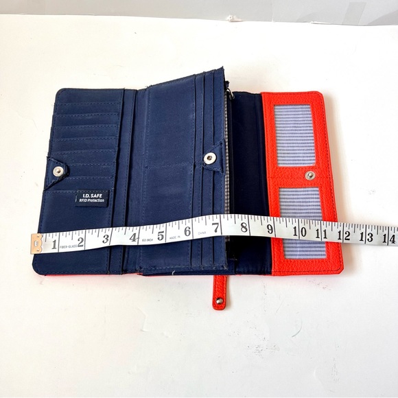 NAUTICA ID Safe Snap Closure Coral/Orange Wallet - Picture 5 of 17